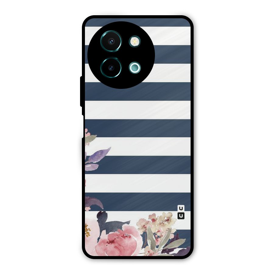 Floral Water Art Metal Back Case for Vivo Y58