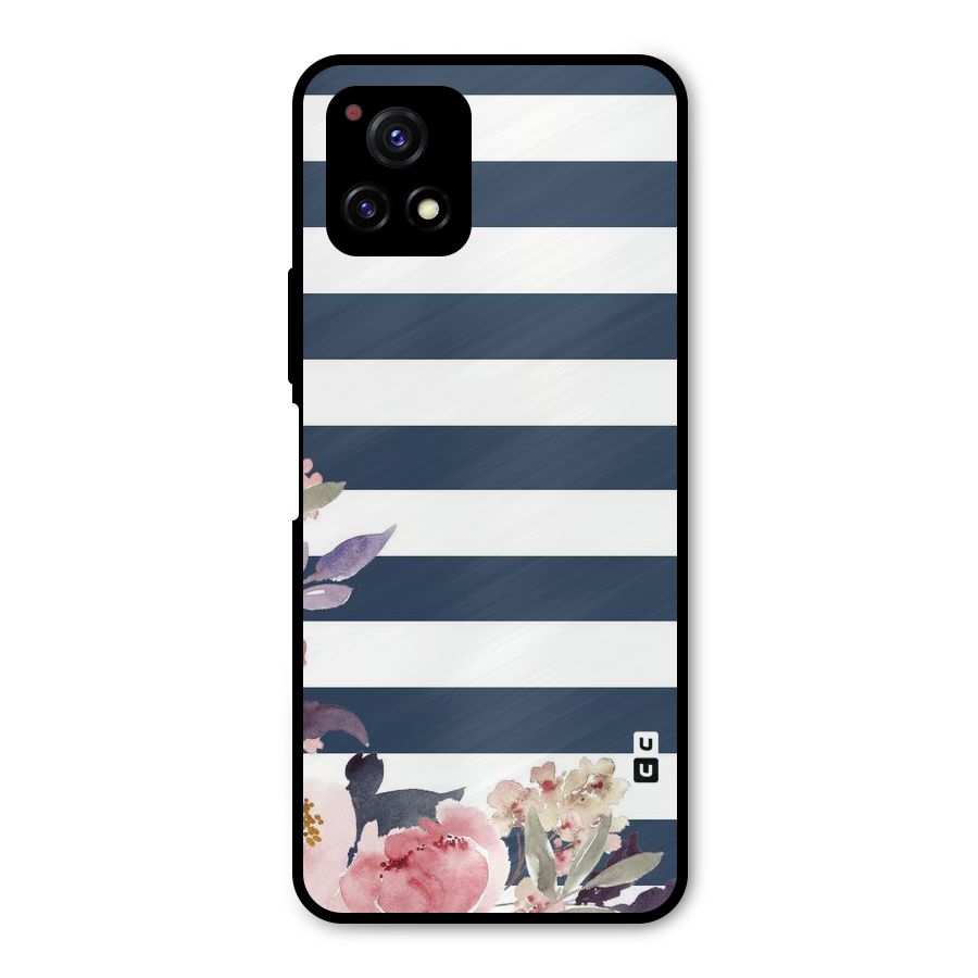 Floral Water Art Metal Back Case for Vivo Y72 5G