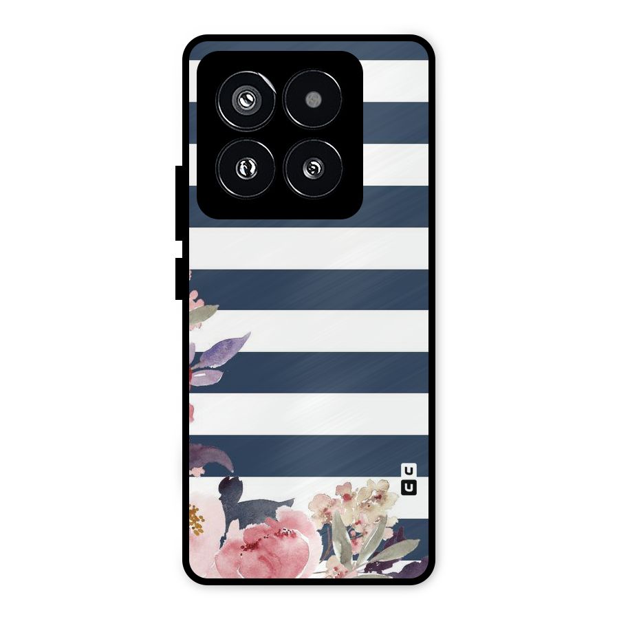 Floral Water Art Metal Back Case for Xiaomi 14 Pro