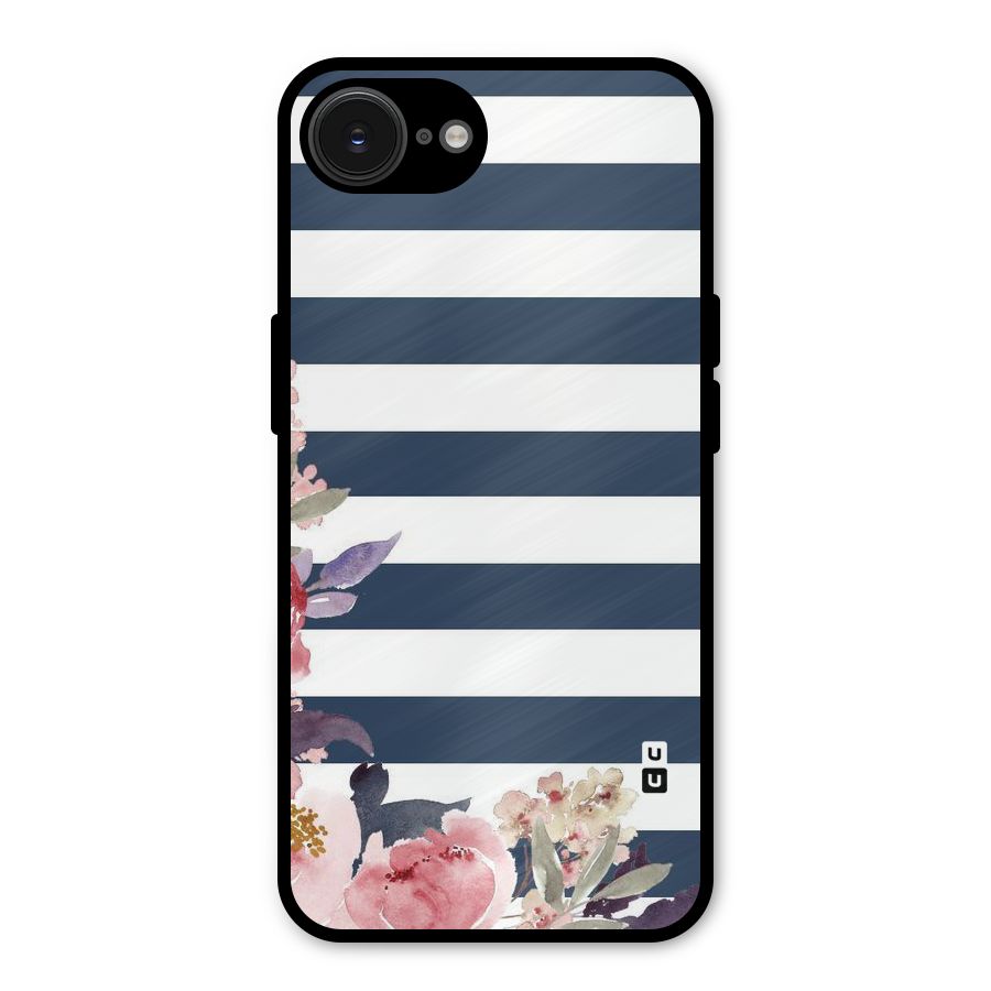 Floral Water Art Metal Back Case for iPhone 16e