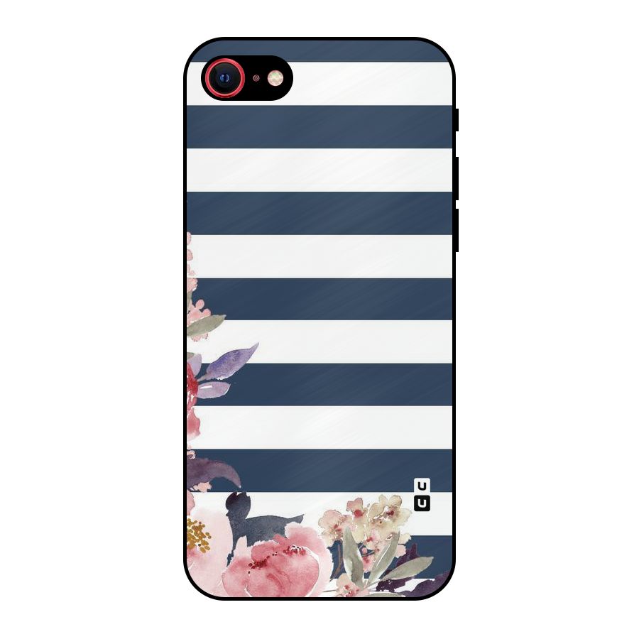 Floral Water Art Metal Back Case for iPhone 7