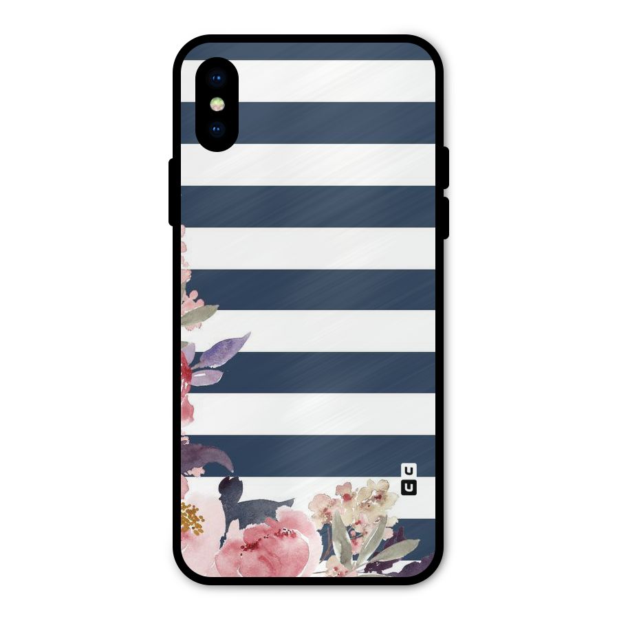 Floral Water Art Metal Back Case for iPhone X