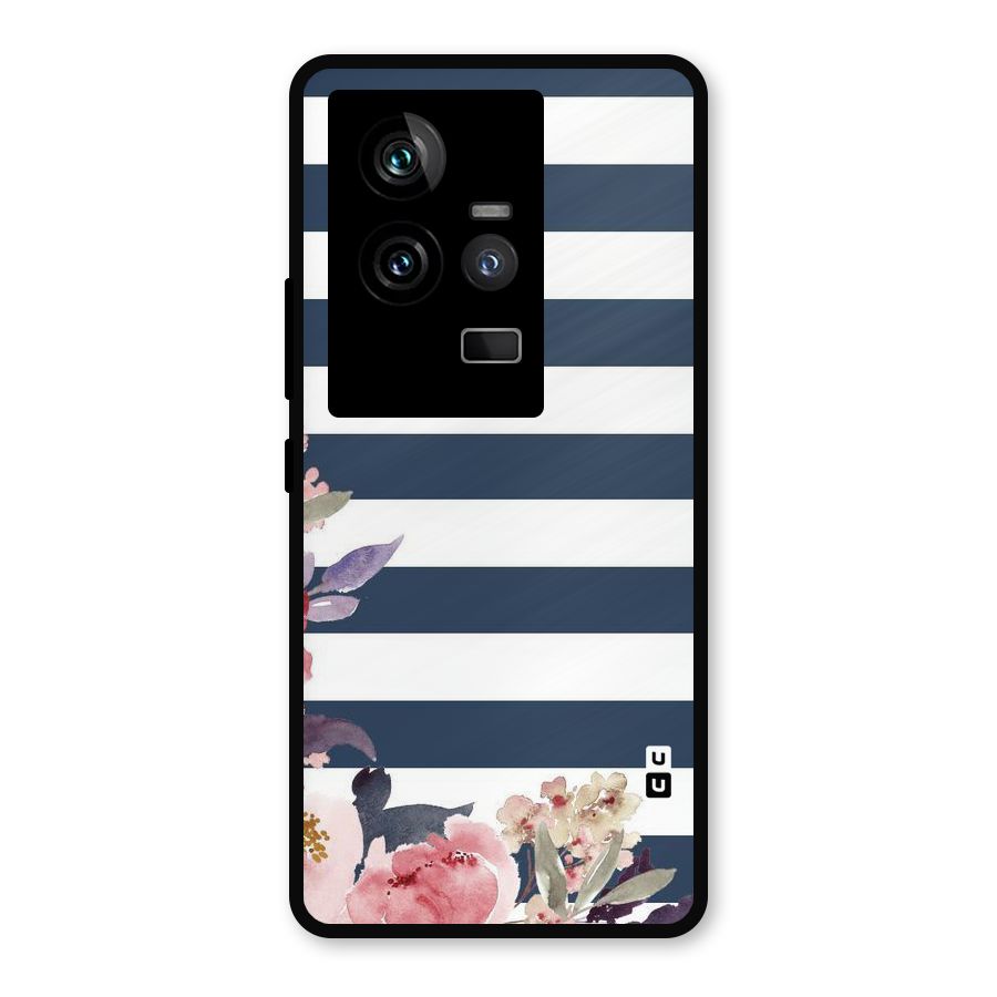 Floral Water Art Metal Back Case for iQOO 11 5G