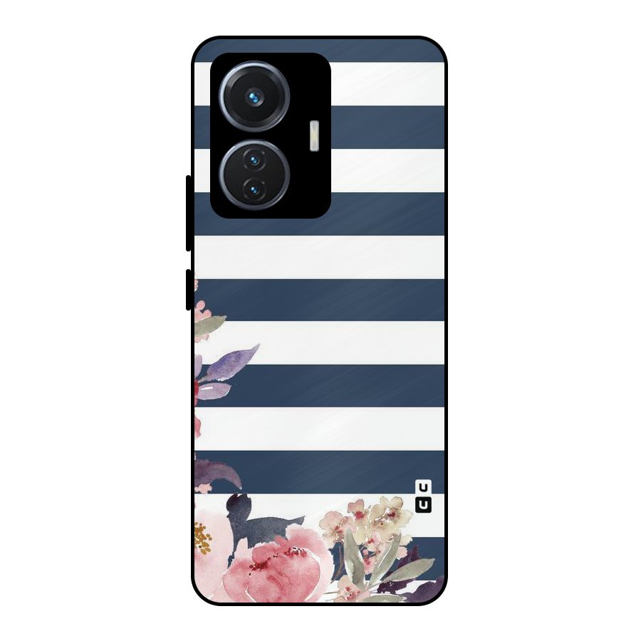 Floral Water Art Metal Back Case for iQOO Z6 44W