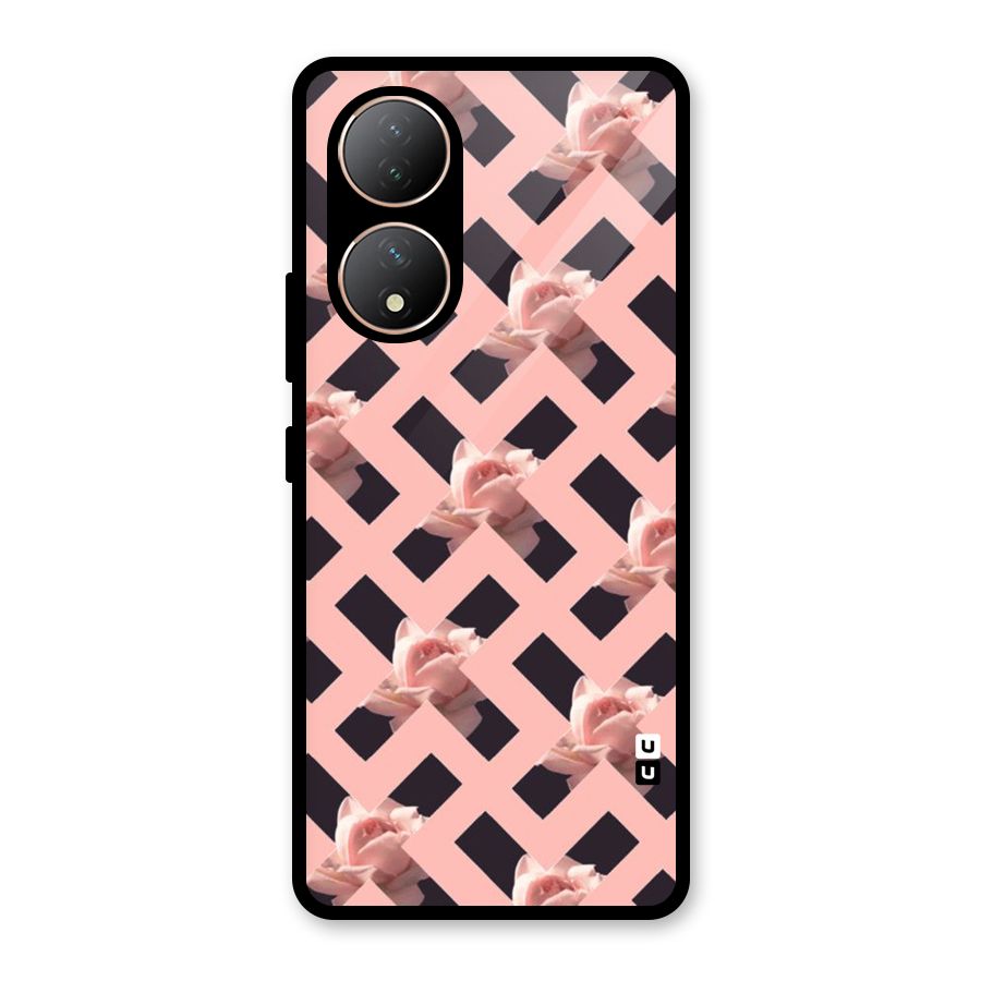 Floral X Design Glass Back Case for Vivo Y100A