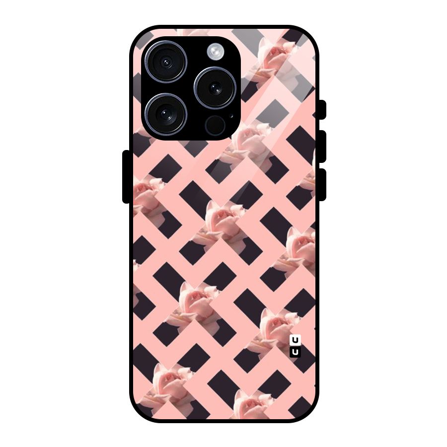 Floral X Design Glass Back Case for iPhone 15 Pro