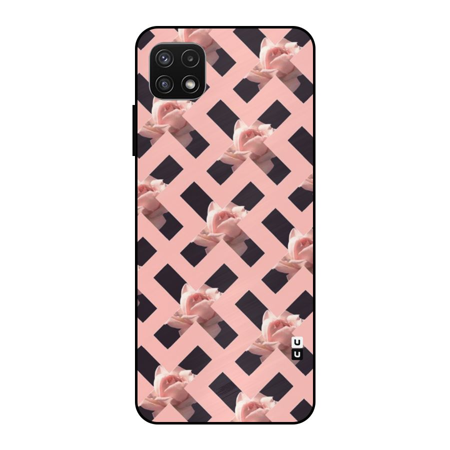Floral X Design Metal Back Case for Galaxy A22 5G