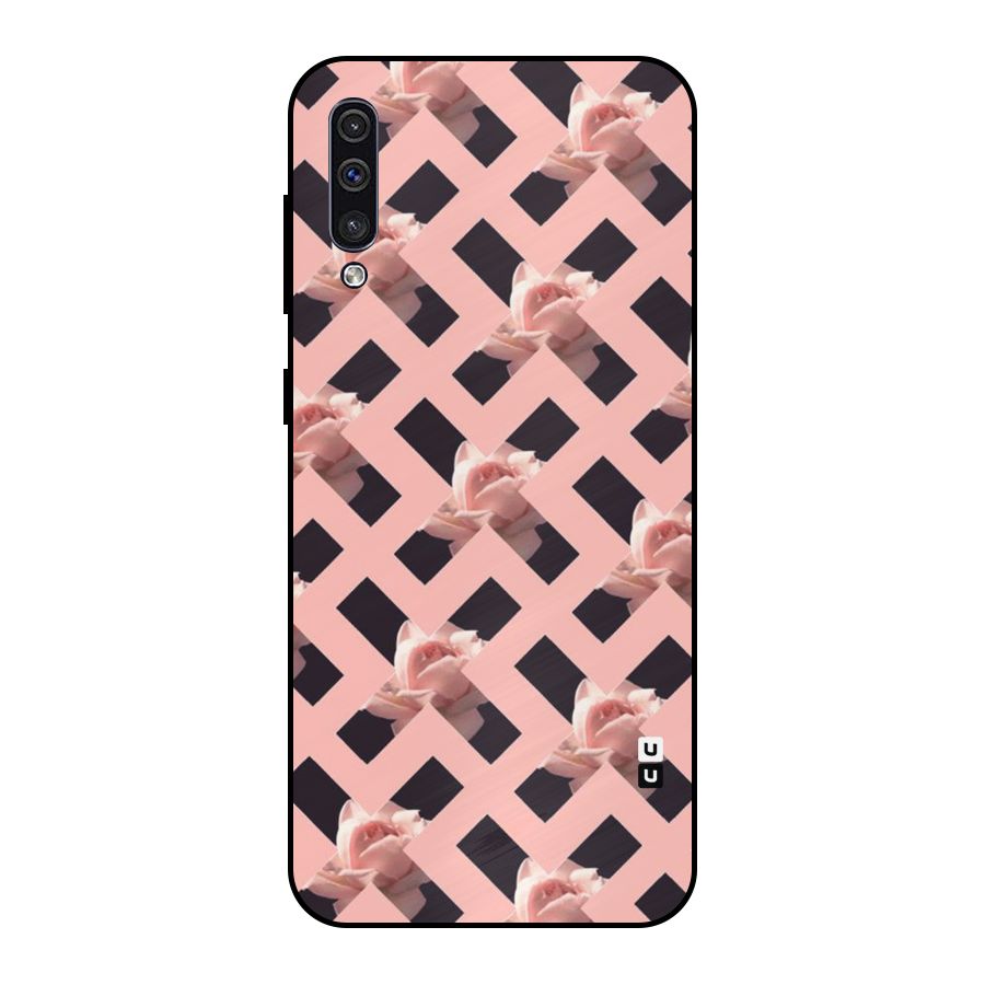 Floral X Design Metal Back Case for Galaxy A50s