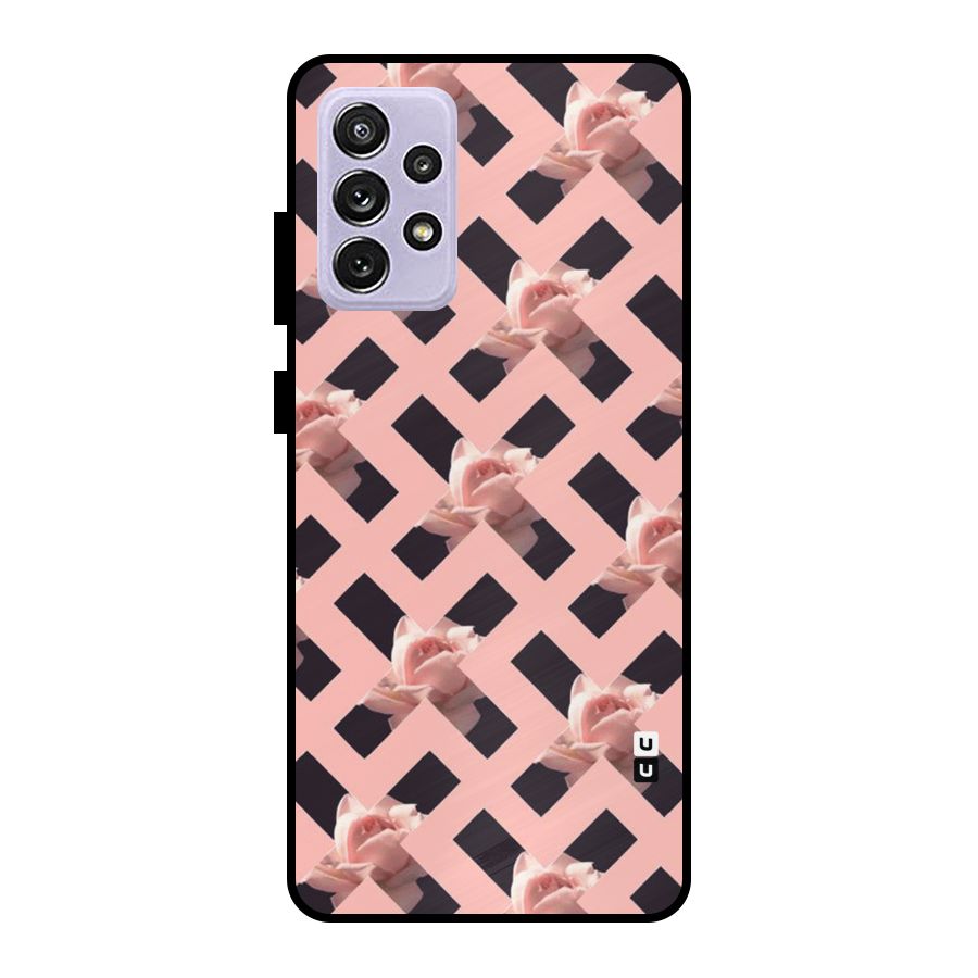 Floral X Design Metal Back Case for Galaxy A72