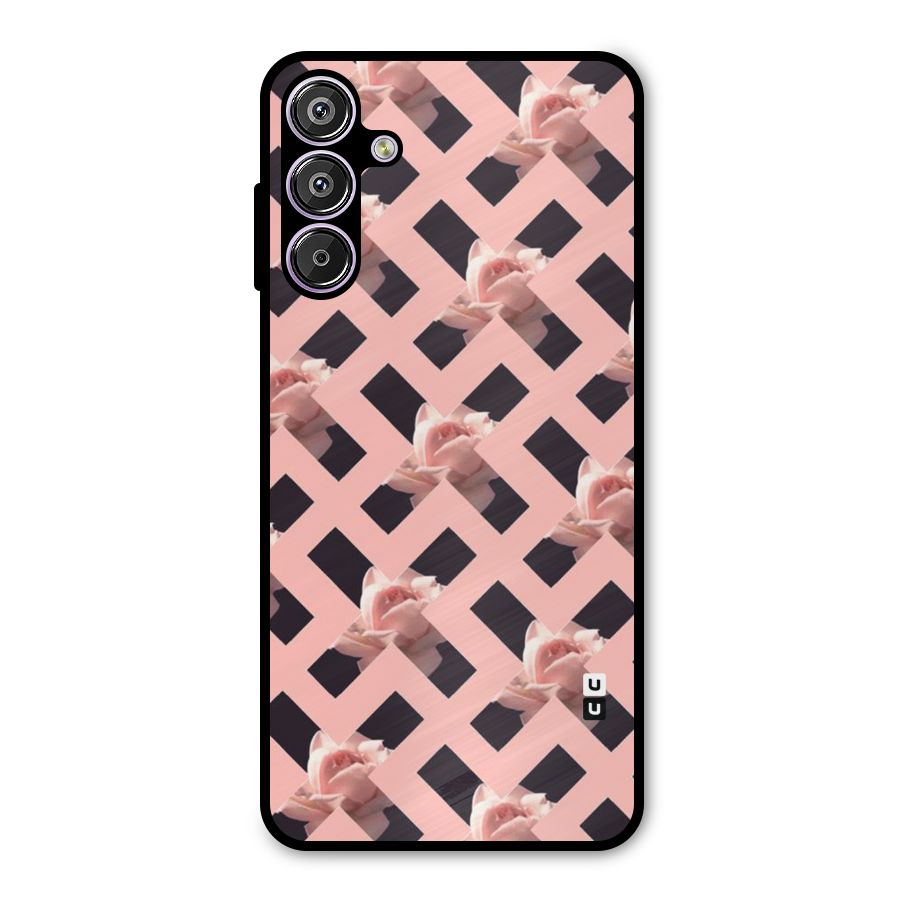 Floral X Design Metal Back Case for Galaxy F15