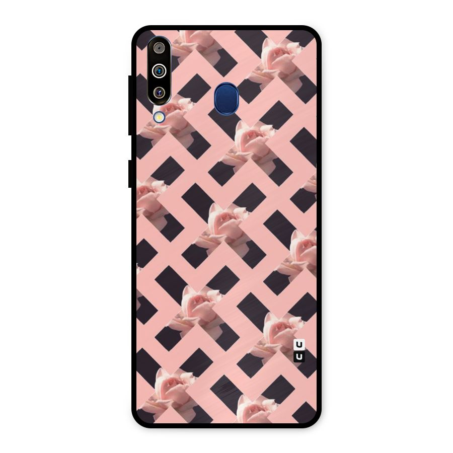Floral X Design Metal Back Case for Galaxy M30