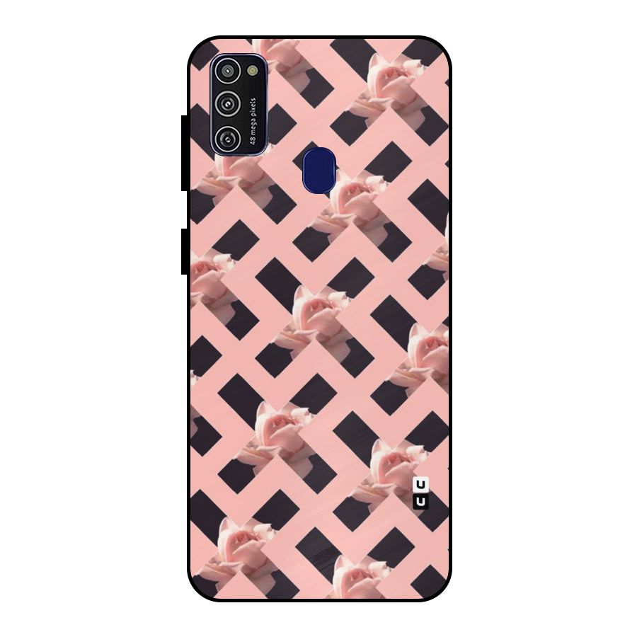 Floral X Design Metal Back Case for Galaxy M30s