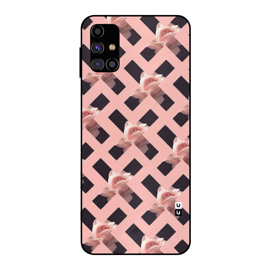 Floral X Design Metal Back Case for Galaxy M31s