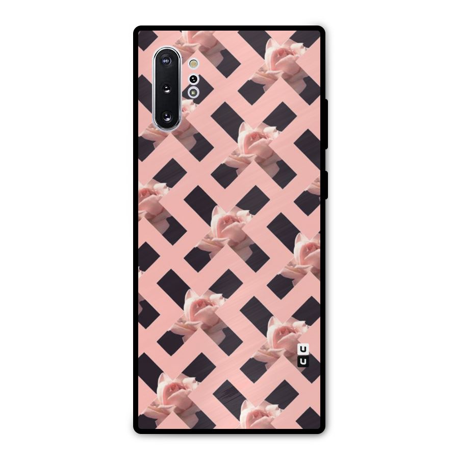Floral X Design Metal Back Case for Galaxy Note 10 Plus