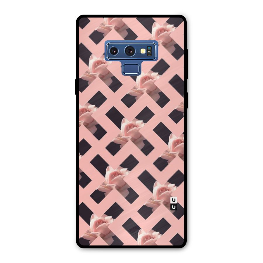 Floral X Design Metal Back Case for Galaxy Note 9