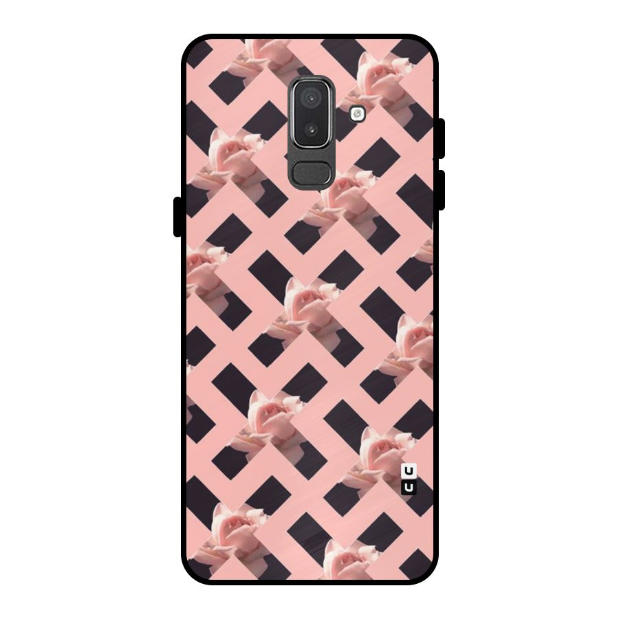 Floral X Design Metal Back Case for Galaxy On8 (2018)