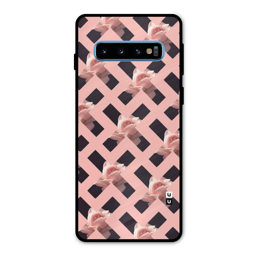 Floral X Design Metal Back Case for Galaxy S10