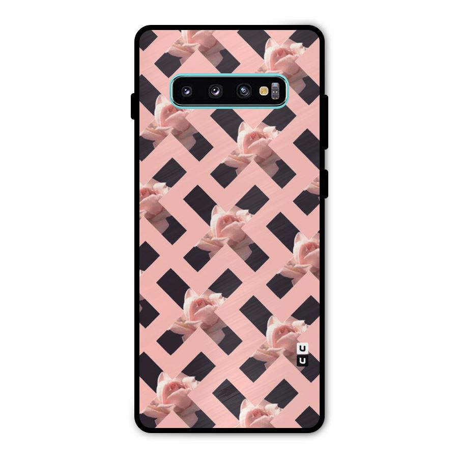 Floral X Design Metal Back Case for Galaxy S10 Plus