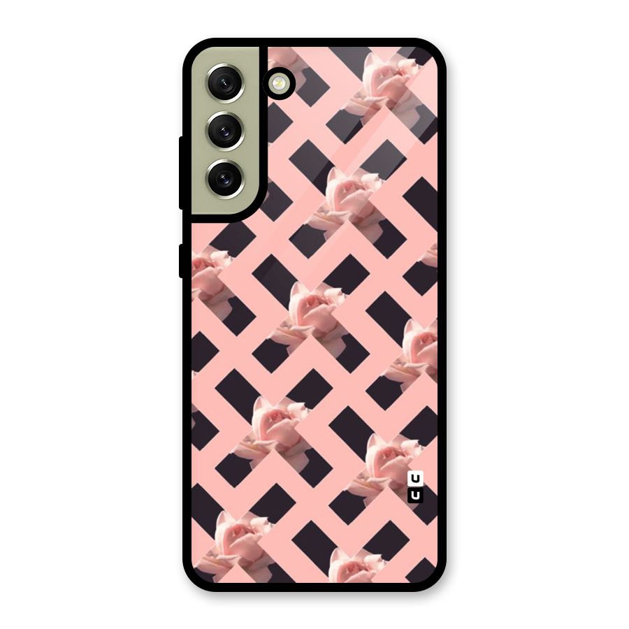 Floral X Design Metal Back Case for Galaxy S21 FE 5G (2023)