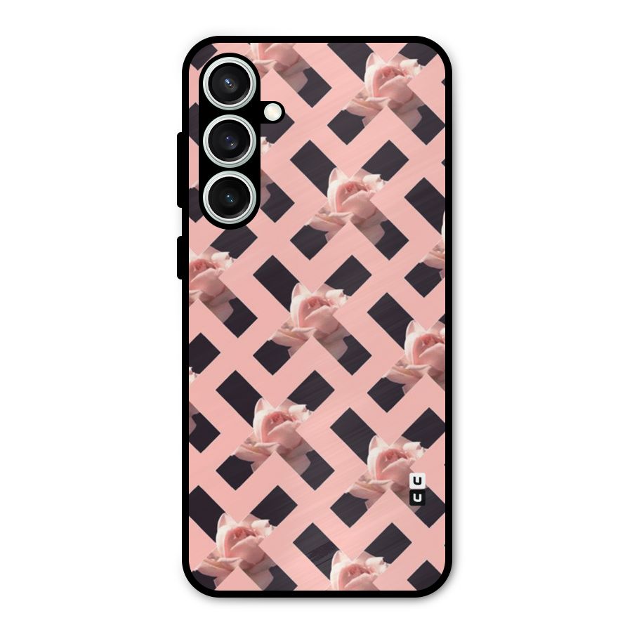 Floral X Design Metal Back Case for Galaxy S23 FE