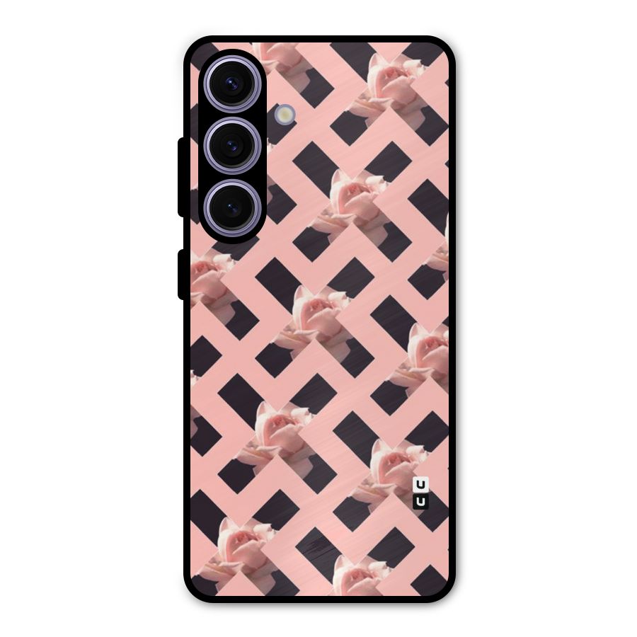 Floral X Design Metal Back Case for Galaxy S24