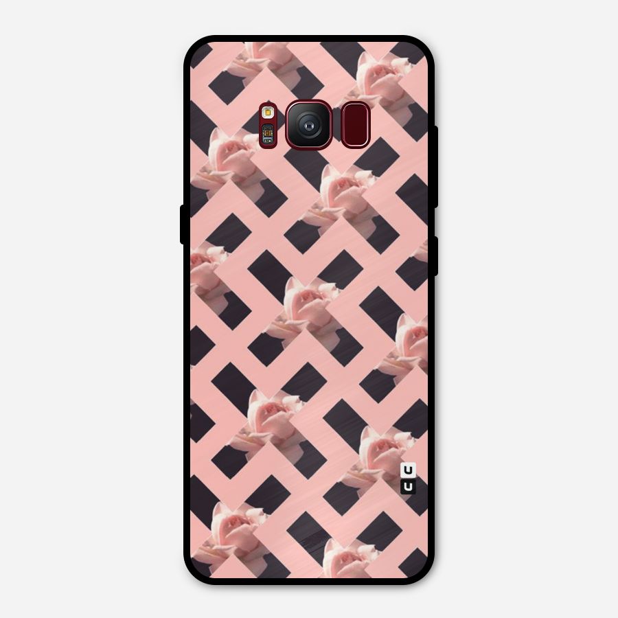 Floral X Design Metal Back Case for Galaxy S8