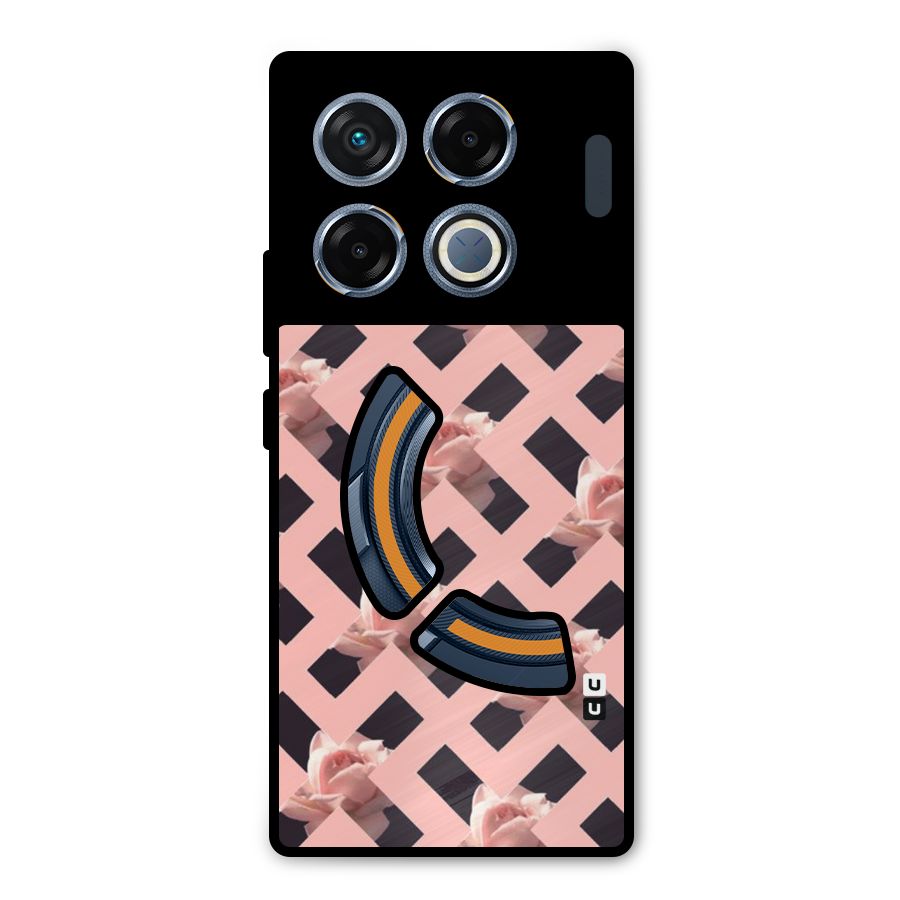 Floral X Design Metal Back Case for Infinix GT 20 Pro