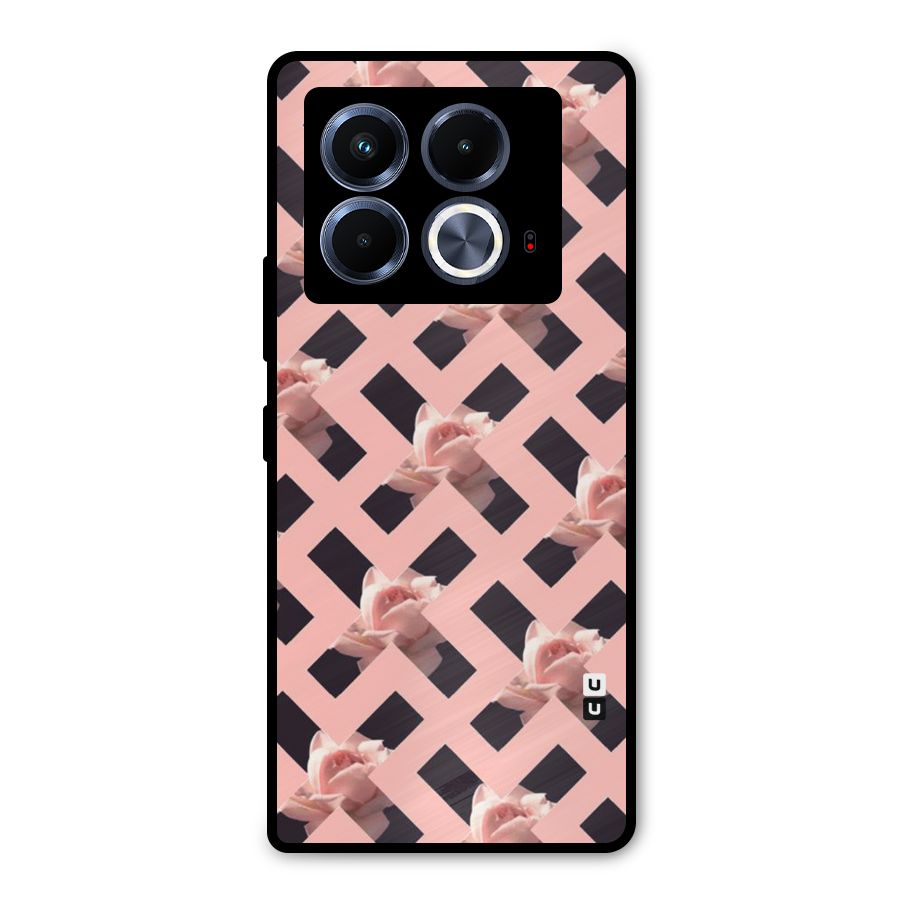 Floral X Design Metal Back Case for Infinix Note 40 5G