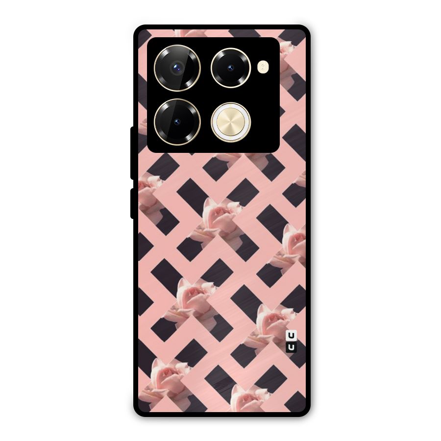Floral X Design Metal Back Case for Infinix Note 40 Pro