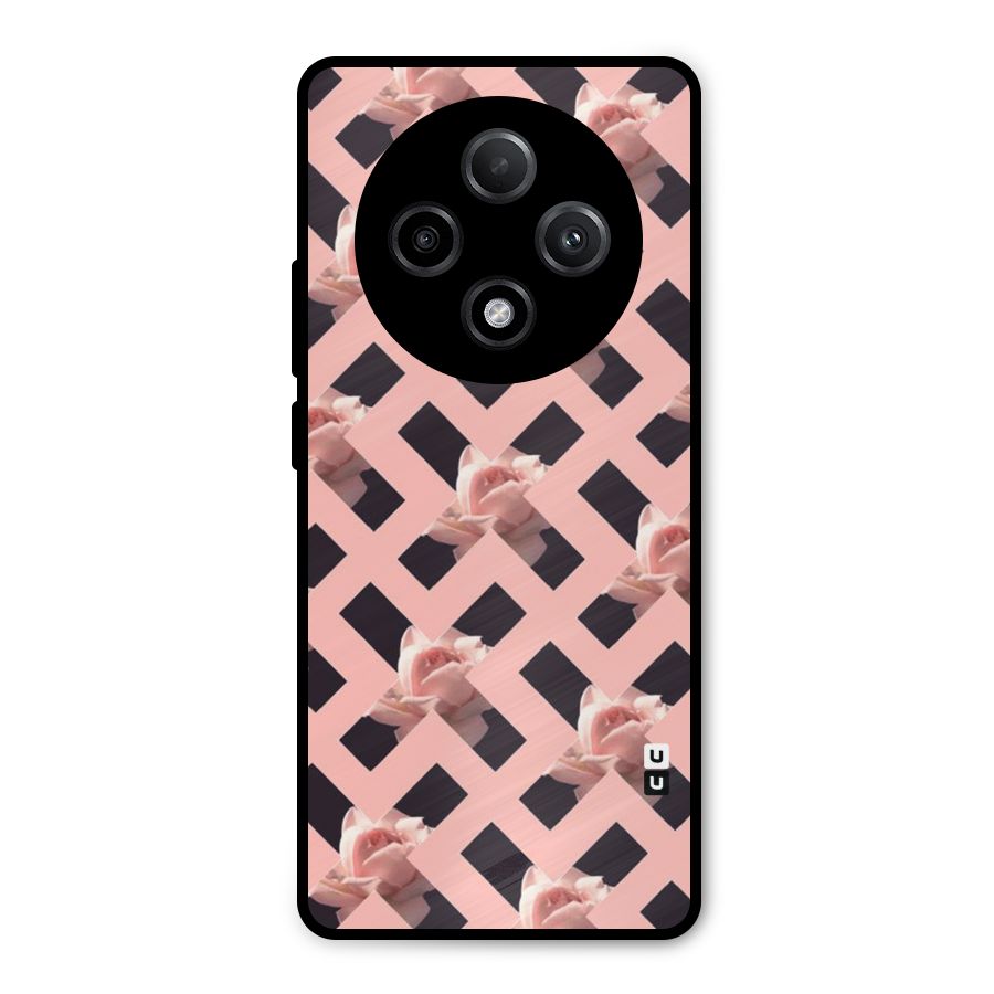 Floral X Design Metal Back Case for Oppo F27 Pro Plus