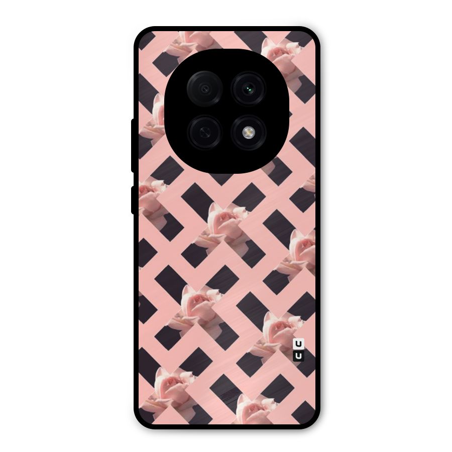 Floral X Design Metal Back Case for Oppo F29 Pro