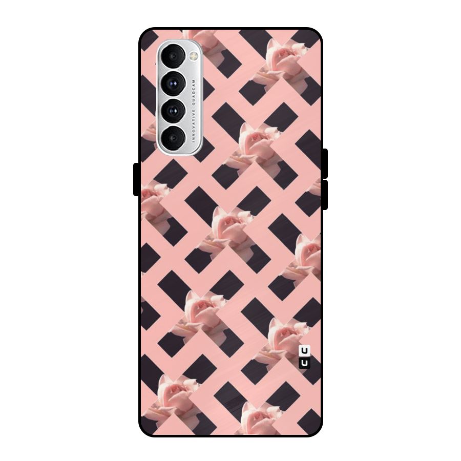 Floral X Design Metal Back Case for Oppo Reno4 Pro