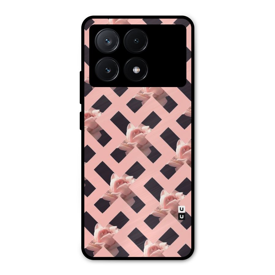 Floral X Design Metal Back Case for Poco X6 Pro