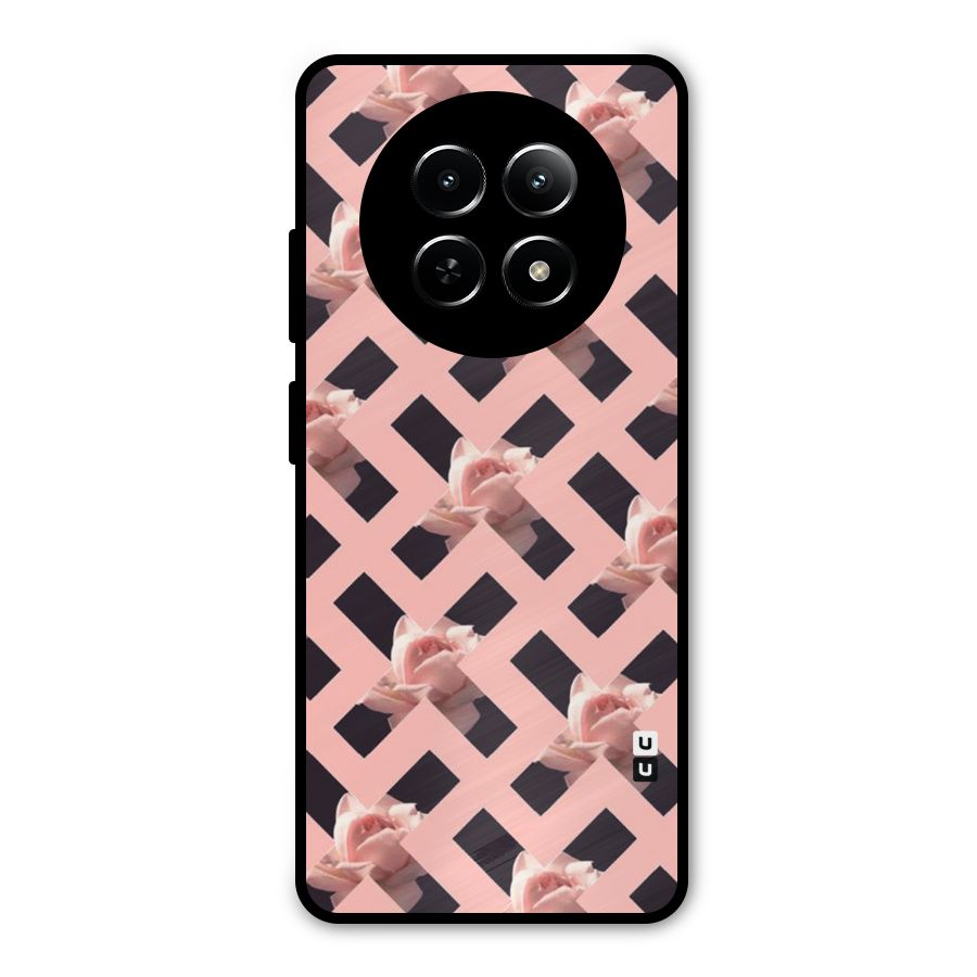 Floral X Design Metal Back Case for Realme 13