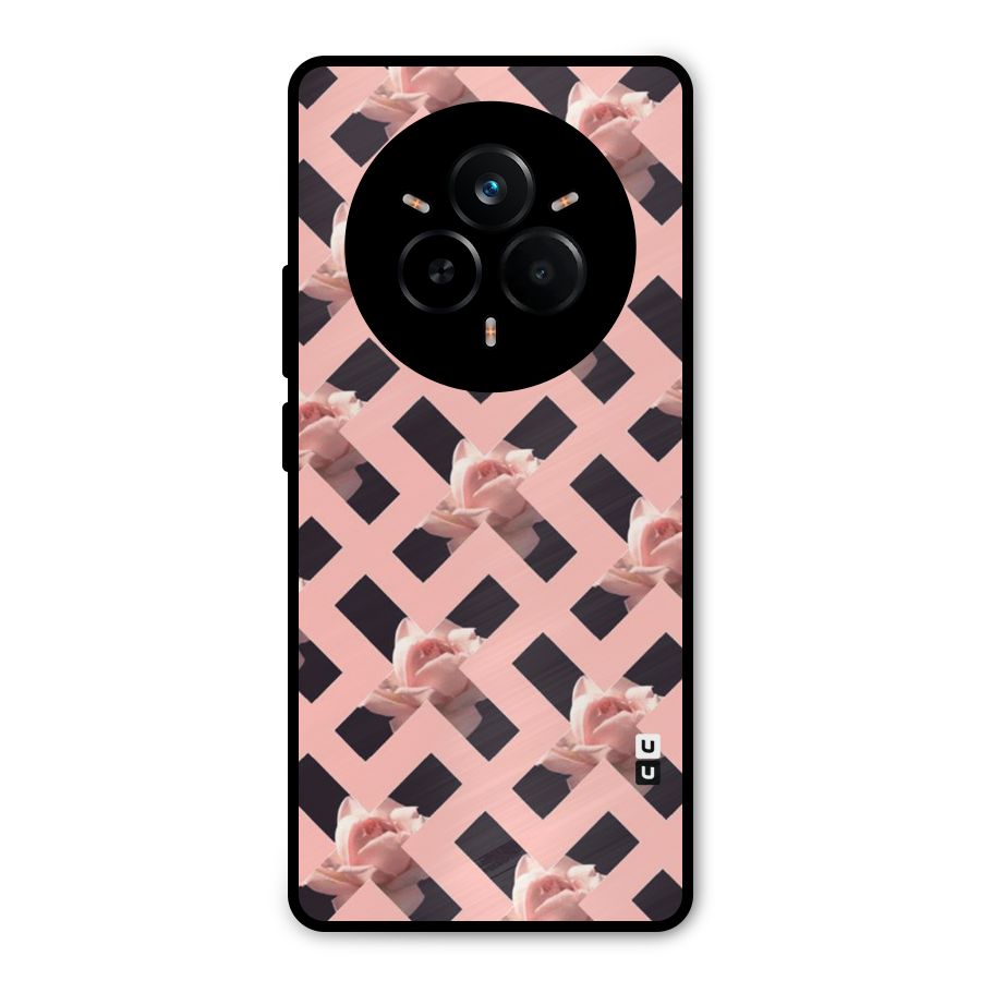 Floral X Design Metal Back Case for Realme 14 Pro