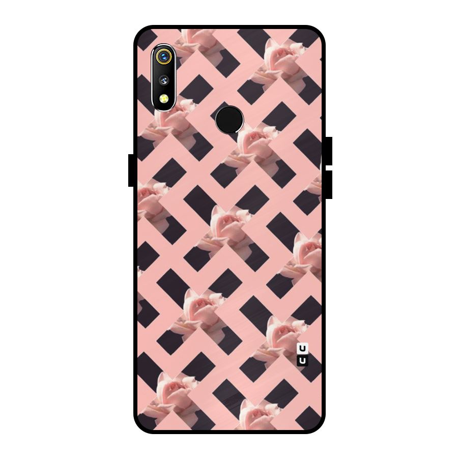 Floral X Design Metal Back Case for Realme 3i