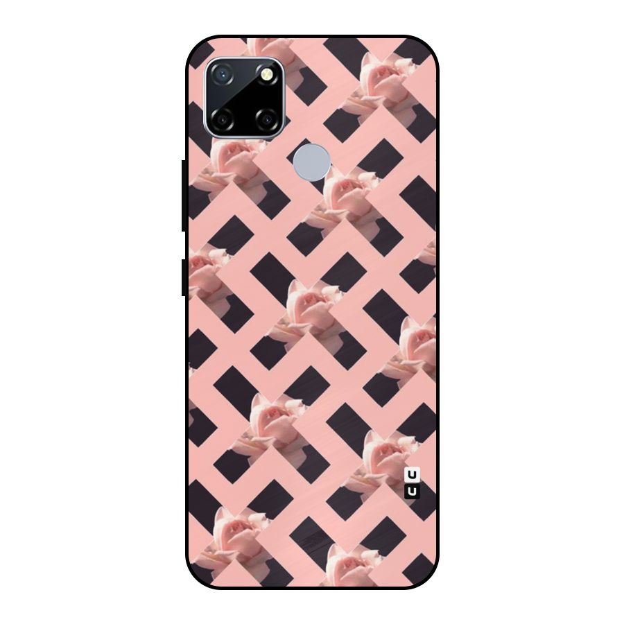 Floral X Design Metal Back Case for Realme Narzo 20