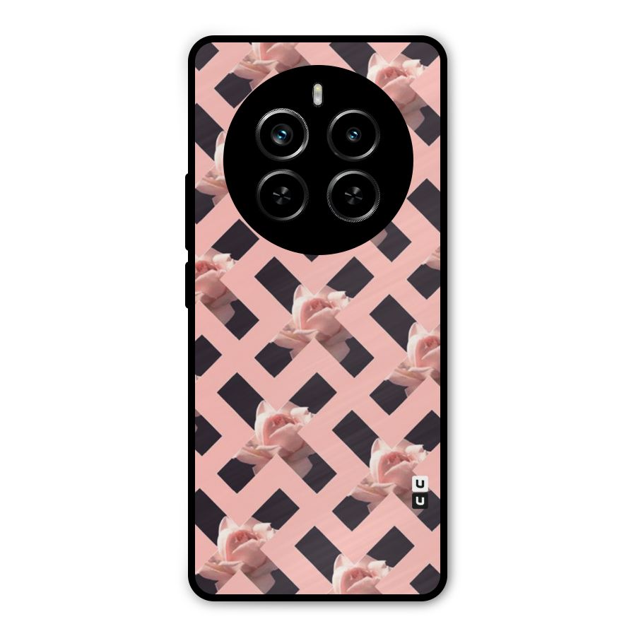 Floral X Design Metal Back Case for Realme P1 Pro