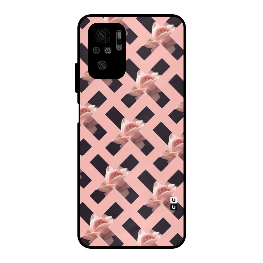 Floral X Design Metal Back Case for Redmi Note 10S
