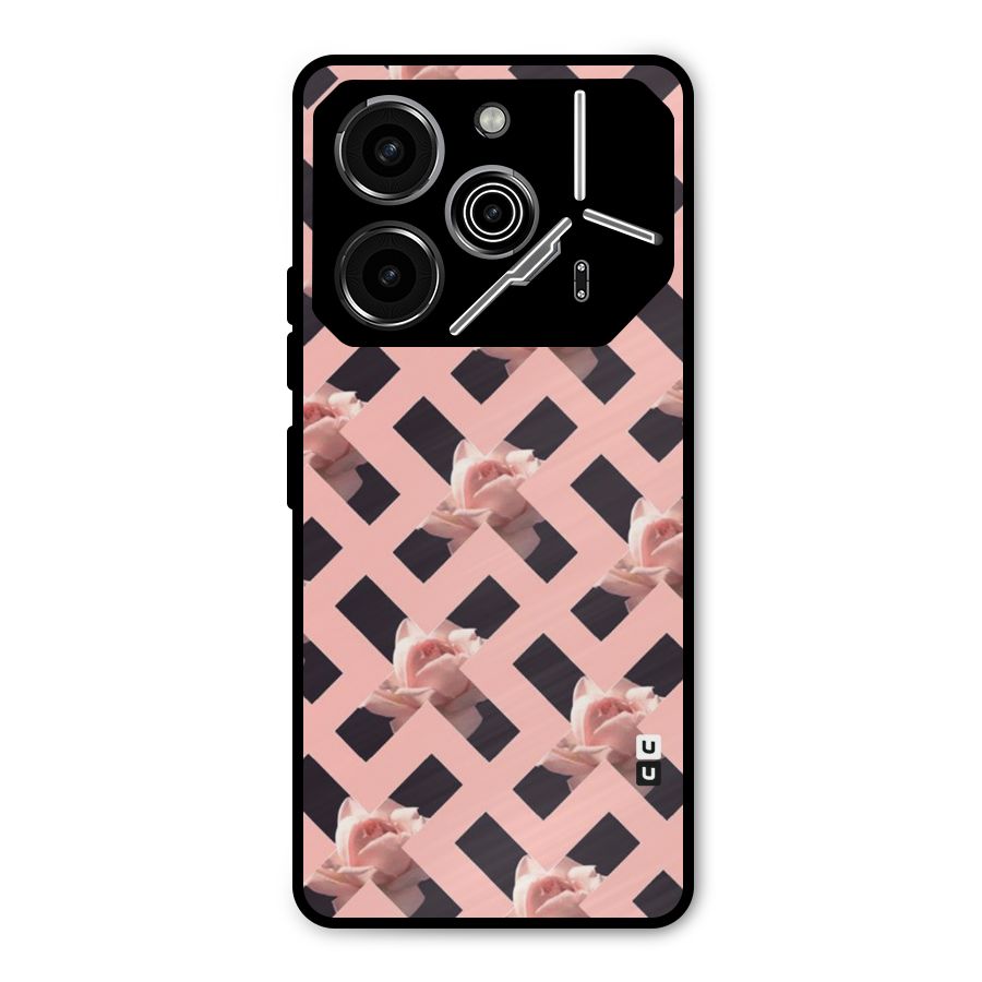 Floral X Design Metal Back Case for Tecno Pova 6 Pro