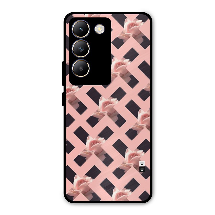 Floral X Design Metal Back Case for Vivo Y200e