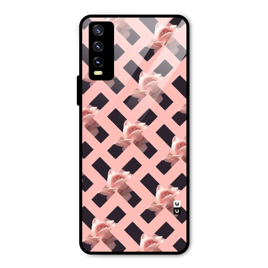 Floral X Design Metal Back Case for Vivo Y20 2021