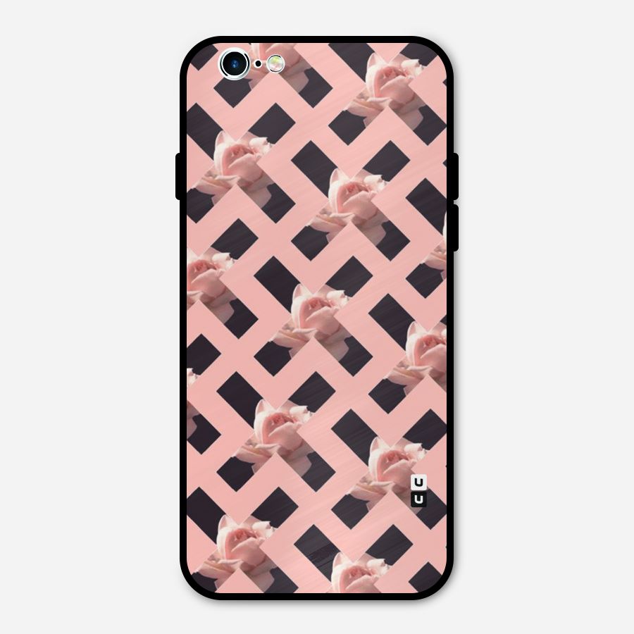 Floral X Design Metal Back Case for iPhone 6 6s