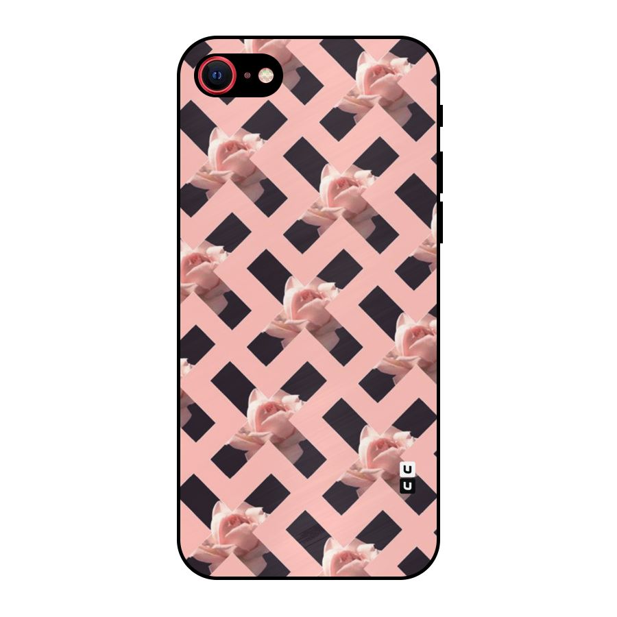 Floral X Design Metal Back Case for iPhone 7