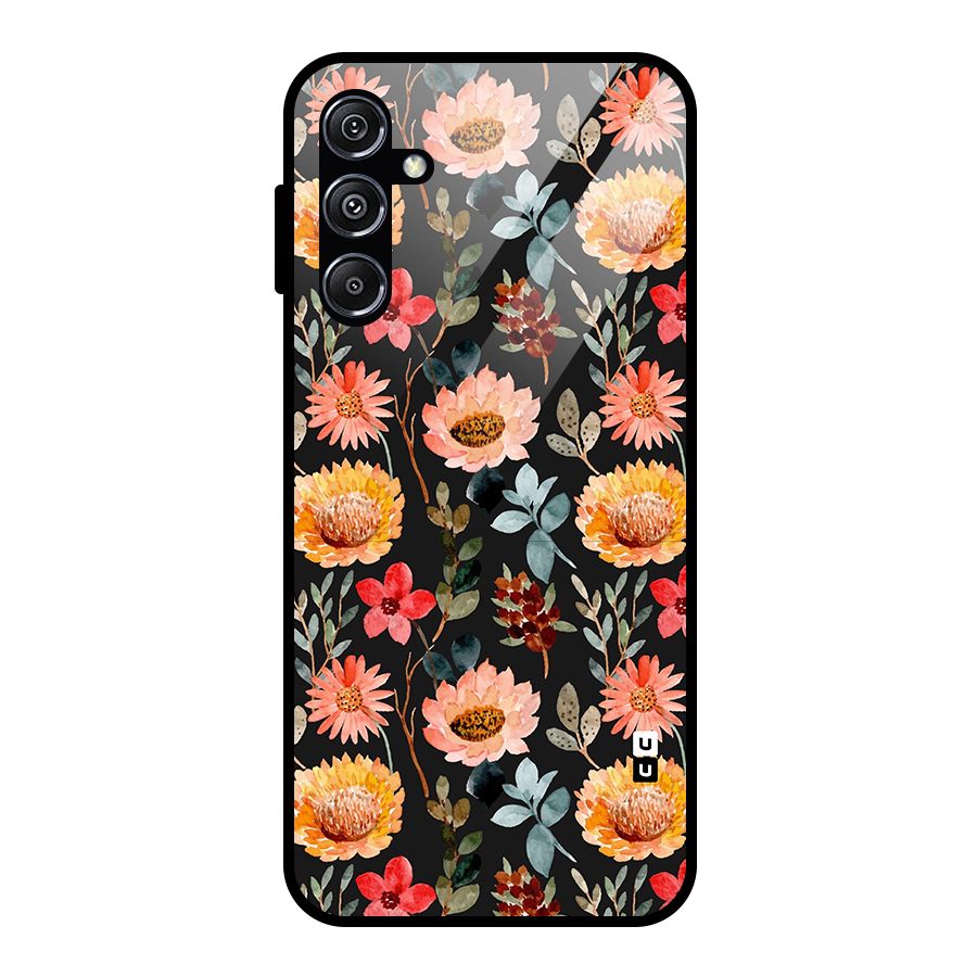 Florals Wonderful Pattern Glass Back Case for Galaxy M34 5G
