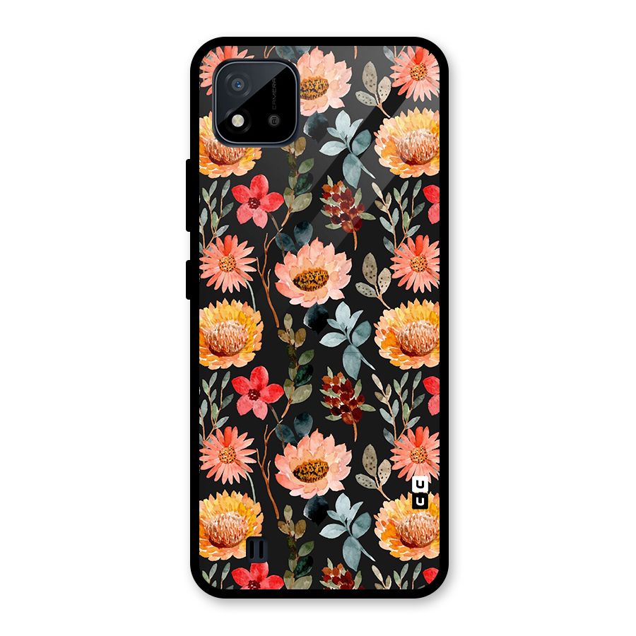 Florals Wonderful Pattern Glass Back Case for Realme C11 2021