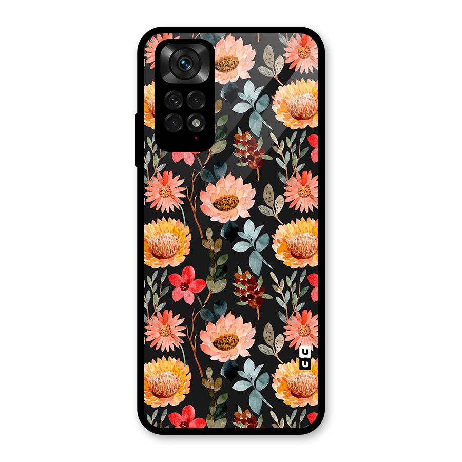 Florals Wonderful Pattern Glass Back Case for Redmi Note 11S
