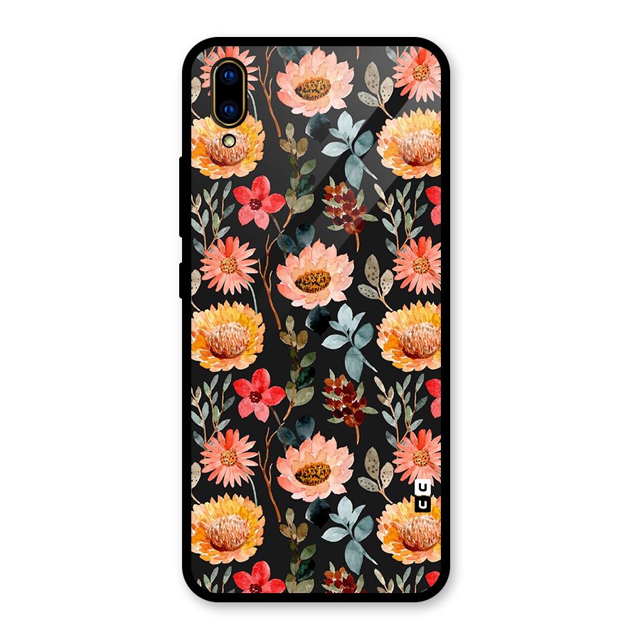 Florals Wonderful Pattern Glass Back Case for Vivo V11 Pro