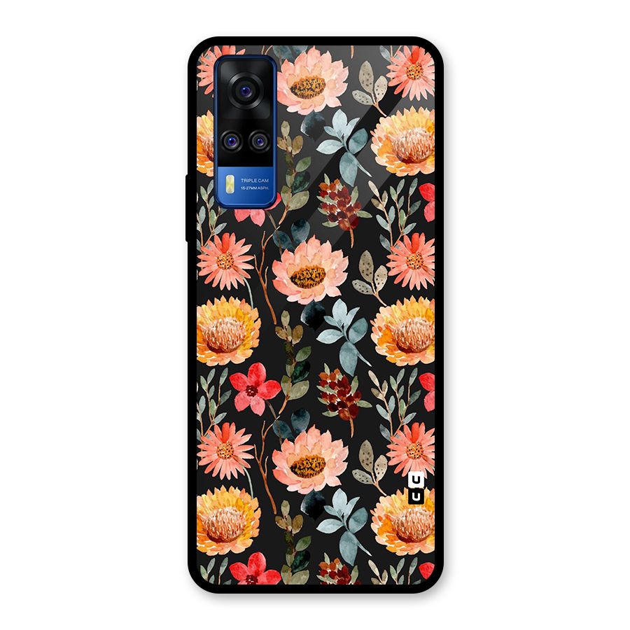 Florals Wonderful Pattern Glass Back Case for Vivo Y31