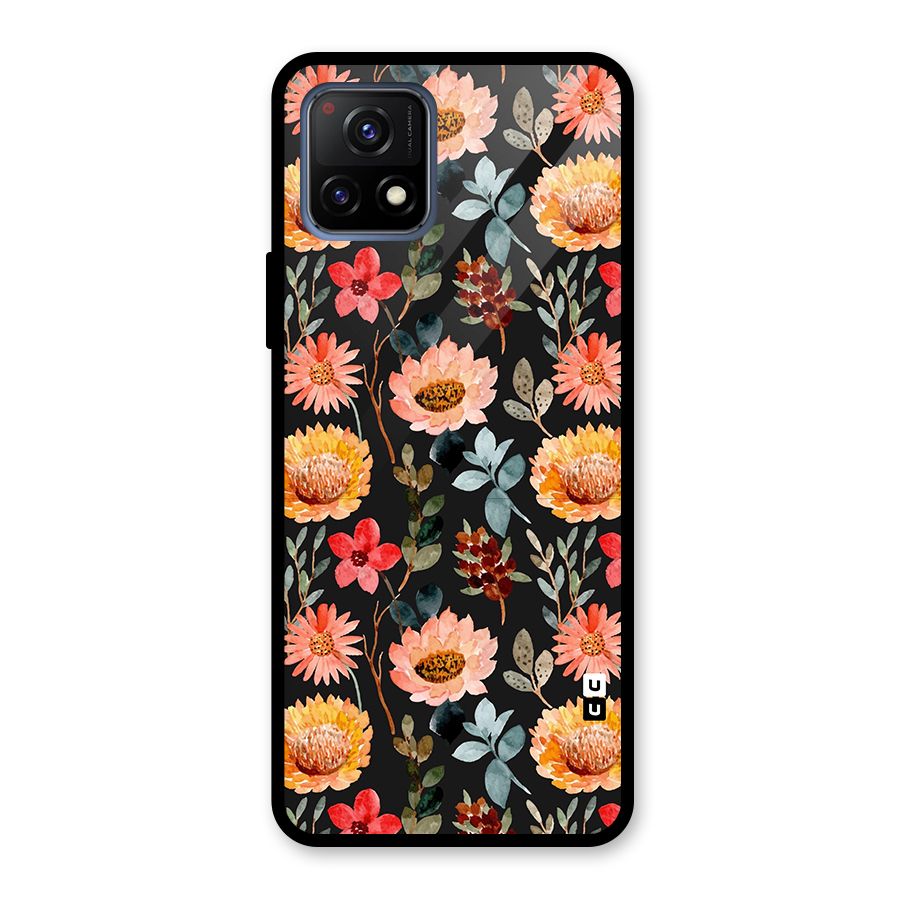 Florals Wonderful Pattern Glass Back Case for Vivo Y72 5G